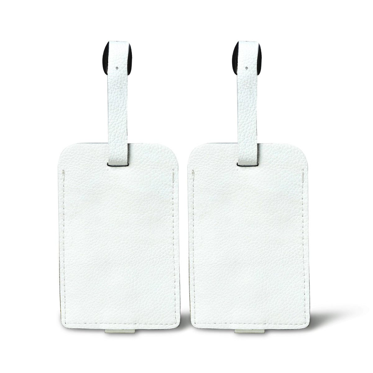 White Leather Luggage Tags Set