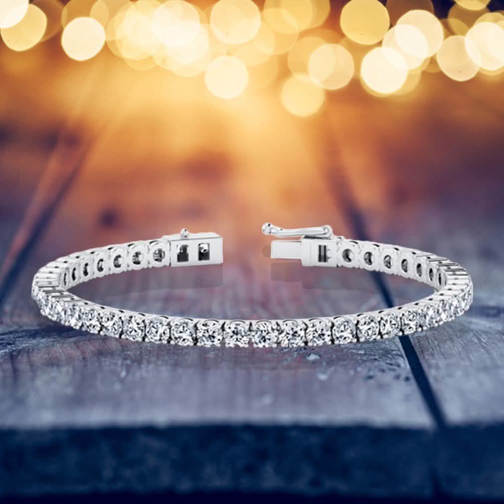 18K White Gold CZ Tennis Bracelet