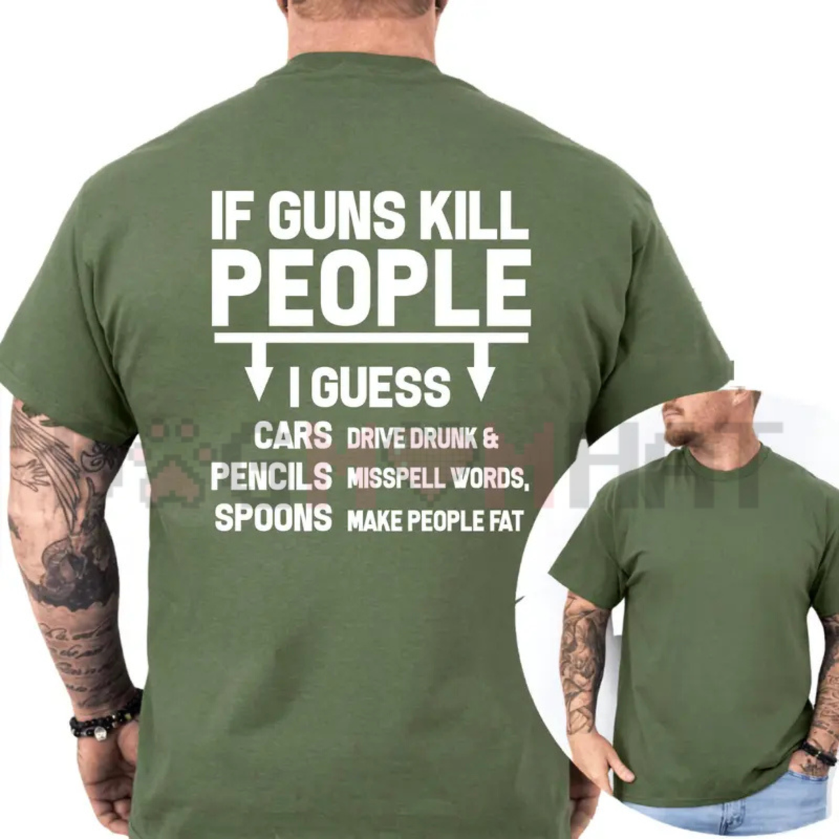 Funny "If Guns K People Then I Guess" Satire Tee