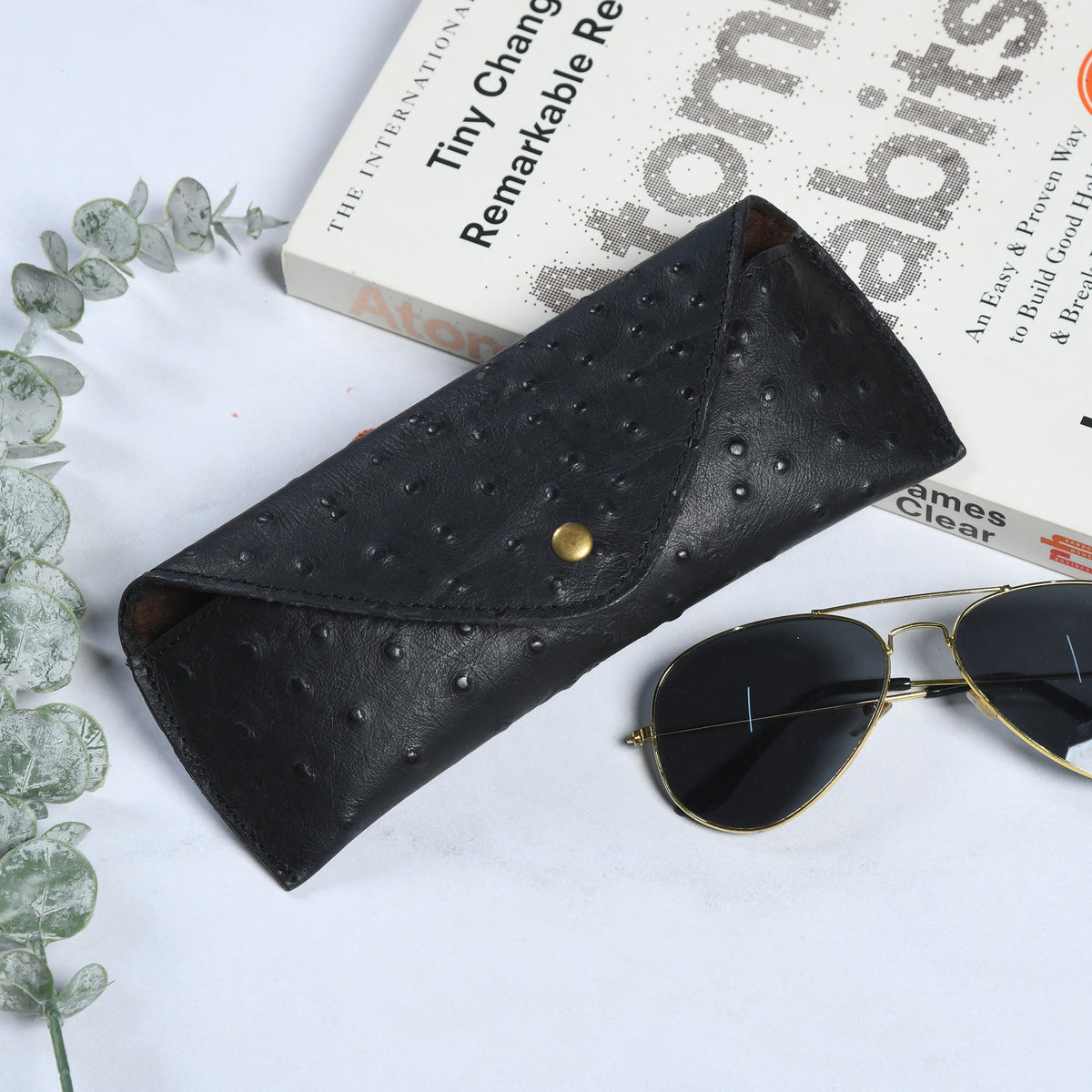 Black Leather Sunglasses Cover