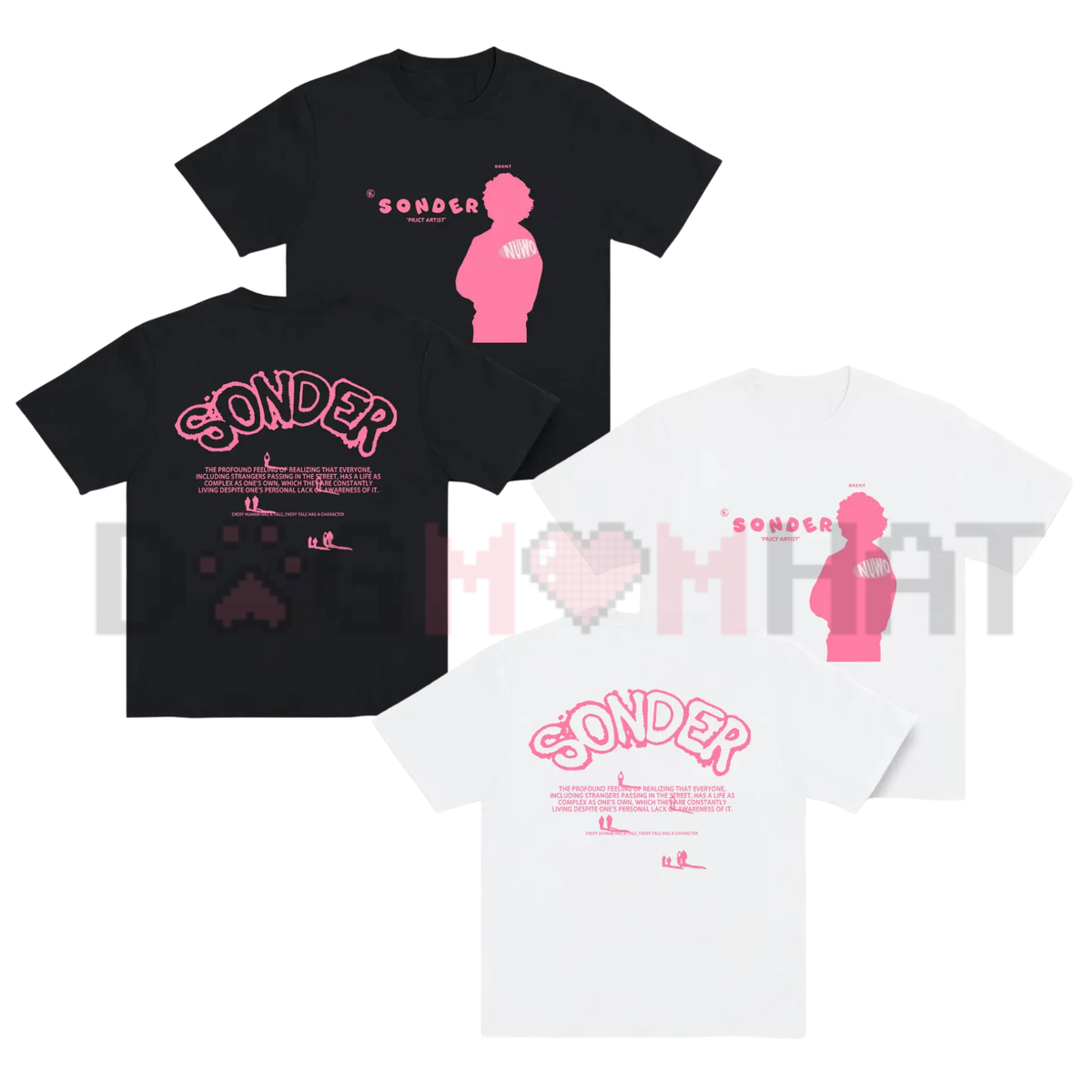 Bold Pink Sonder Lettering Geometric Rap Shirt - Made in USA Urban Streetwear