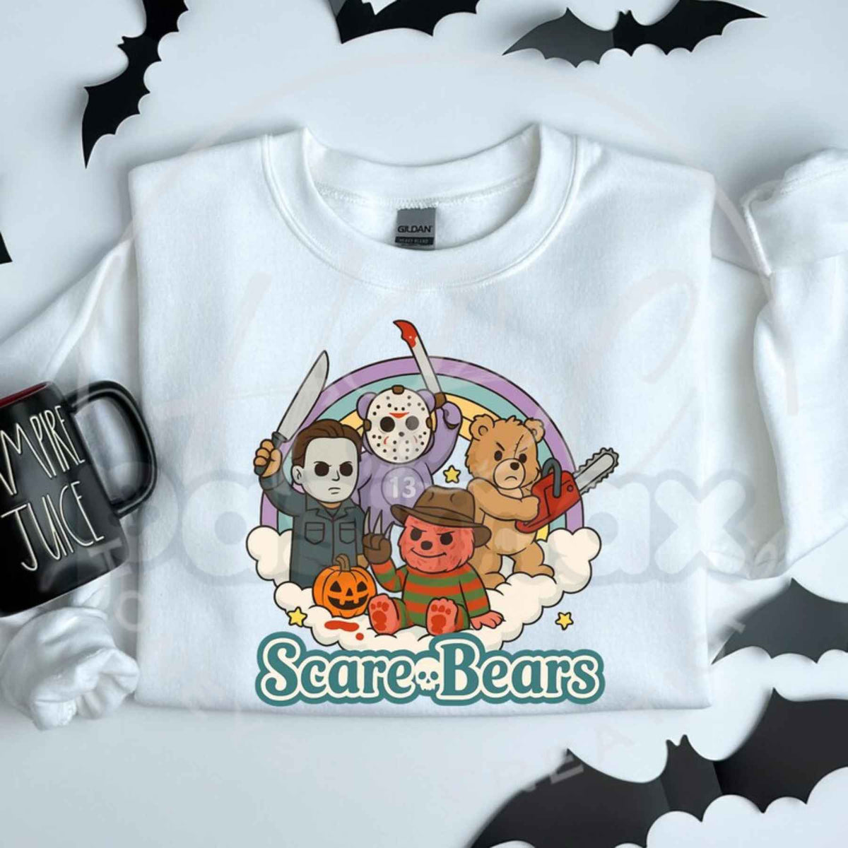 Scare Bears Graphic Sweatshirt | Retro Spooky Nostalgia Top