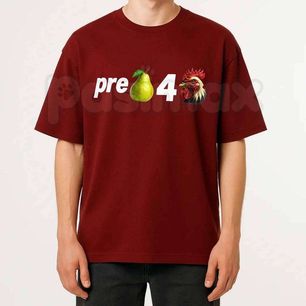 Pre Pear 4 Chicken T-Shirt โ Funny Pun Foodie Unisex Cotton Graphic Tee