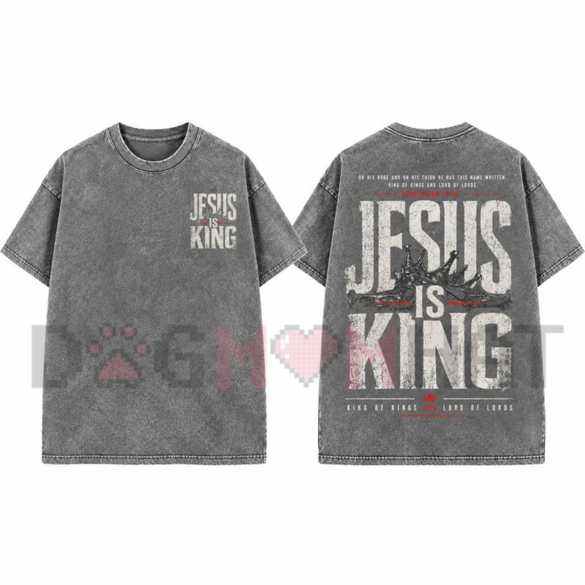 Monarch Testimony Graphic Tee – Jesus Is King Crown Back-Print T-Shirt