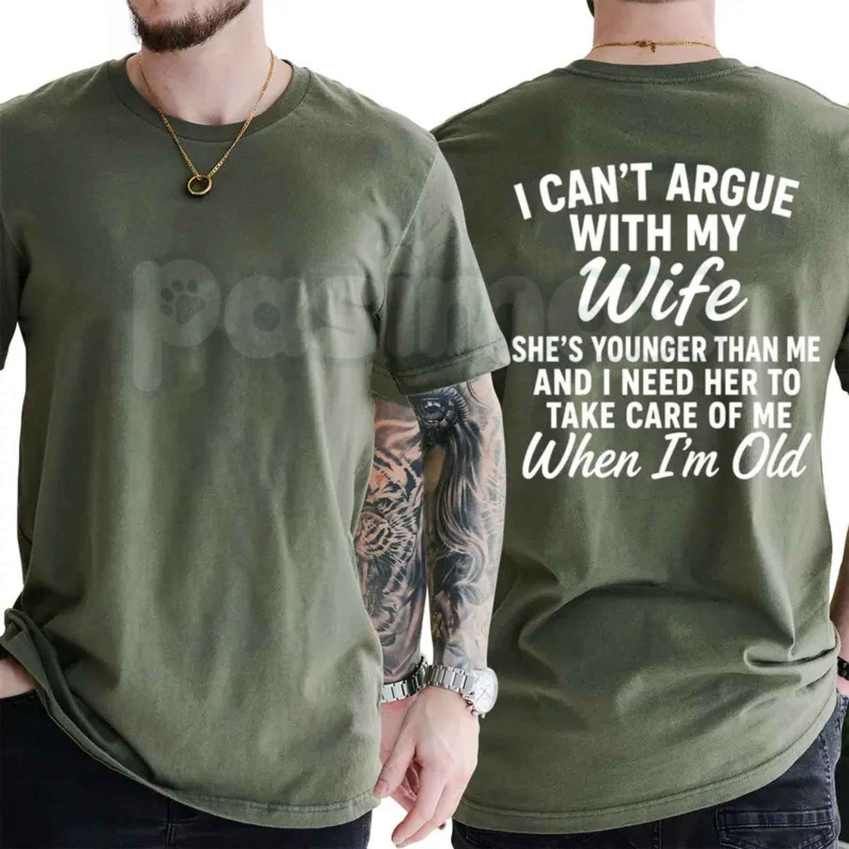 I Can't Argue With My Wife She's Younger Than Me T-Shirt โ Funny Husband Marriage Humor Unisex Tee