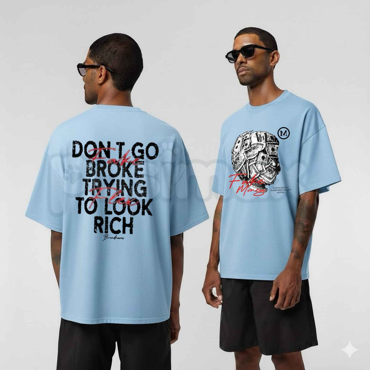Manfinity EMRG $100 Bill Front & Back Print T-Shirt โ Streetwear Money Unisex Cotton Graphic Tee