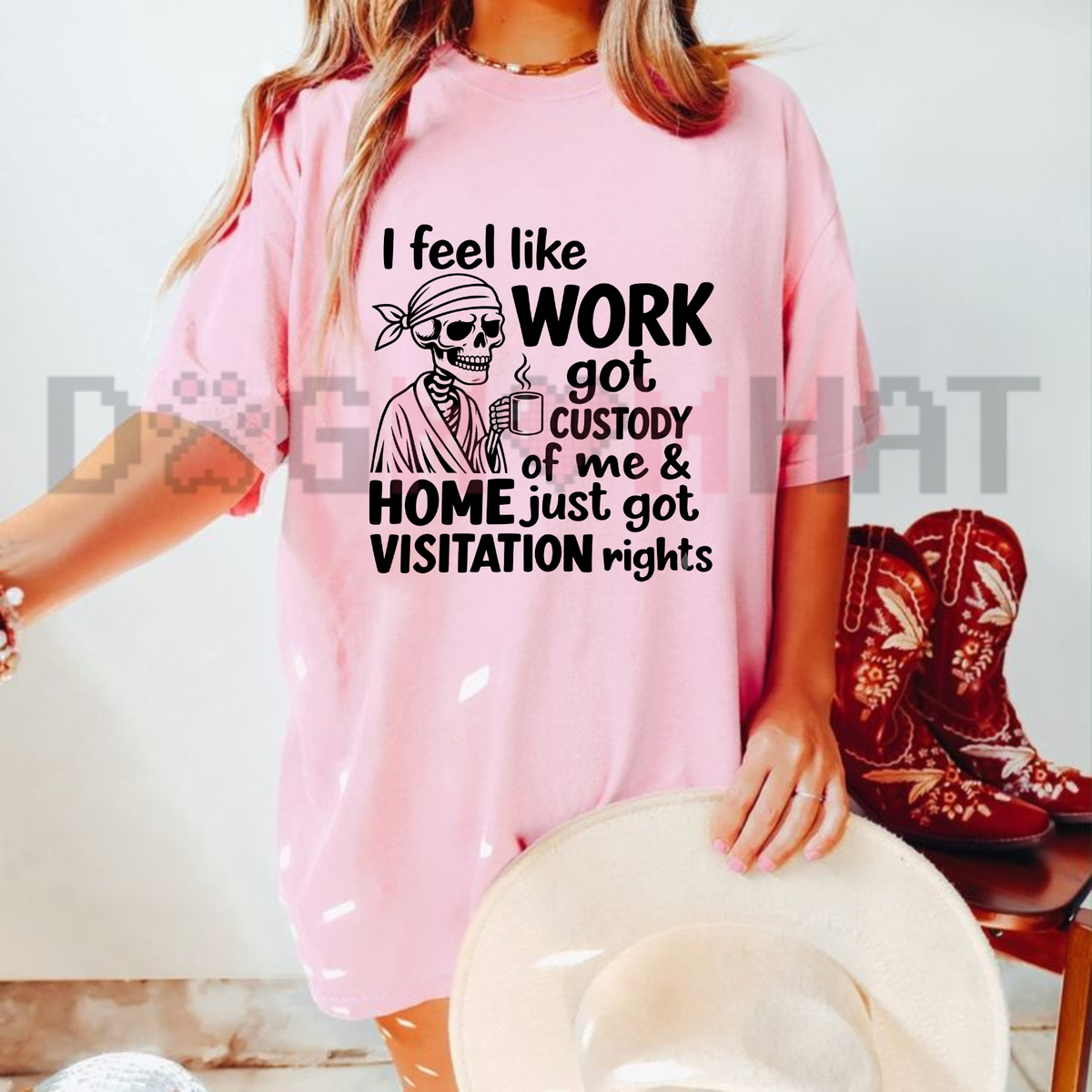Overworked Bones Brew Tee – Skeleton Coffee Workplace Humor Shirt