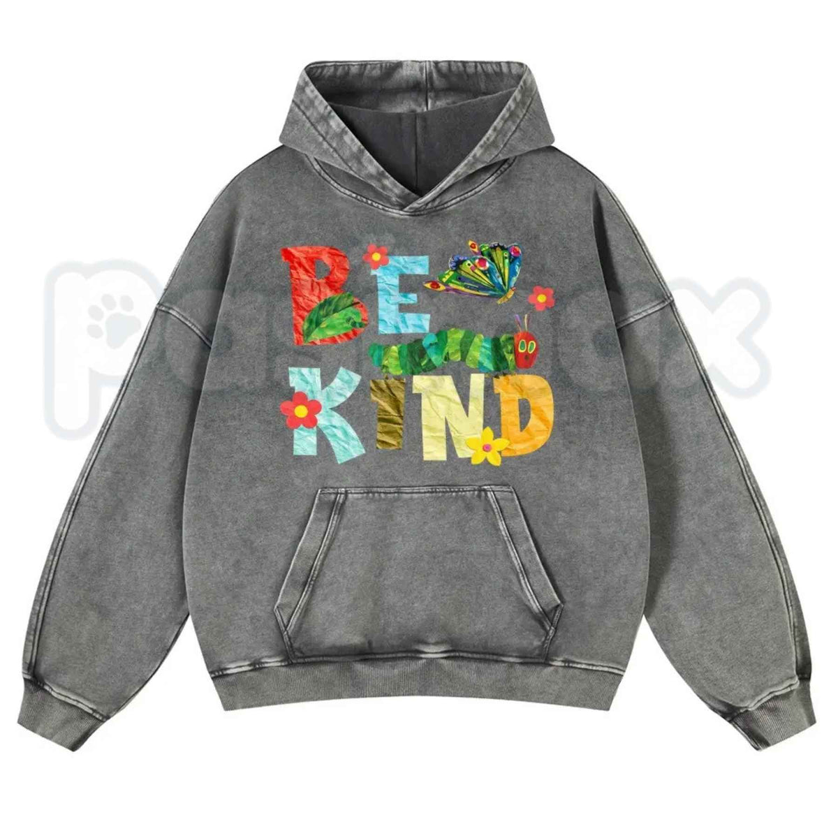 Positive "Be Kind" Slogan Autumn Vintage Washed Hoodie β Cozy Fall Aesthetic Pullover