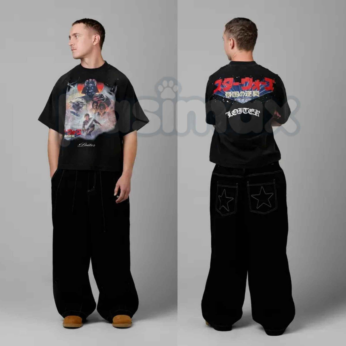 Loiter Star Wars Vintage T-Shirt Washed โ Retro Sci-Fi Superhero Graphic Tee, Acid Washed Lightweight Cotton Unisex Streetwear Top