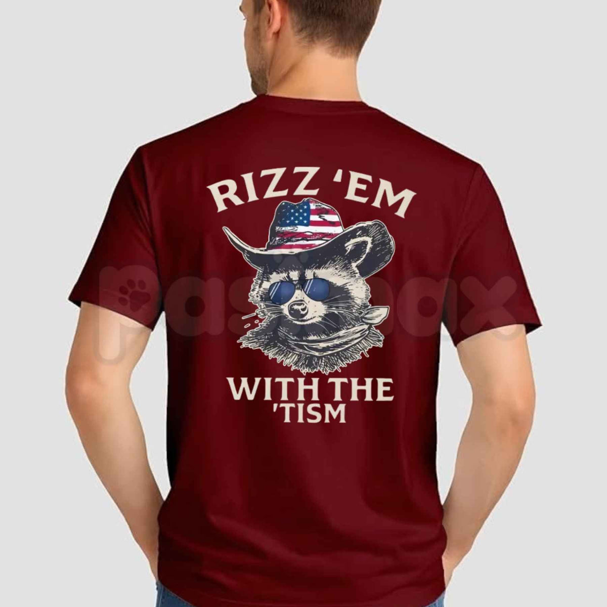 Patriotic Rizz Em With The Tism T-Shirt β Funny Cool Raccoon Patriotic Unisex Tee