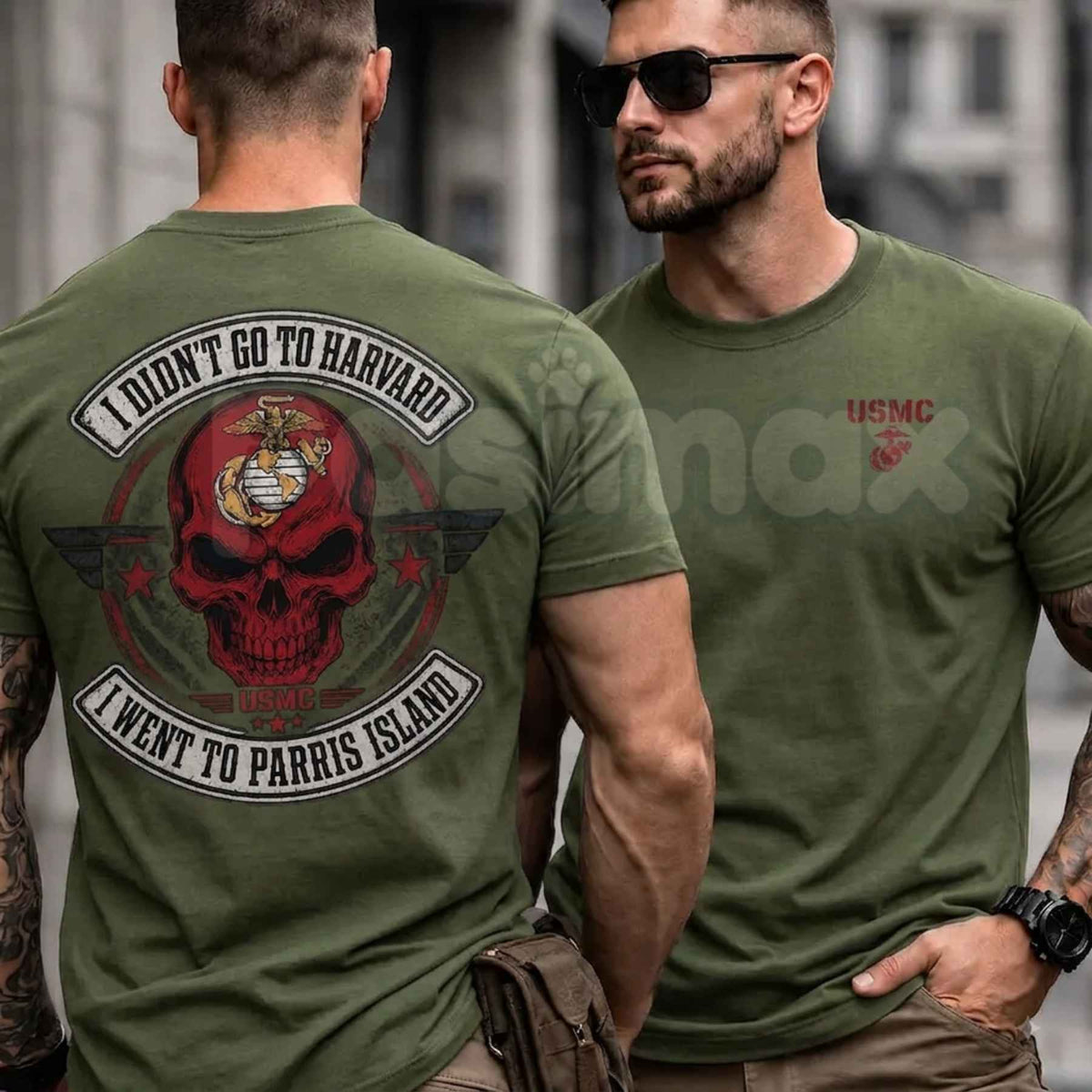 I Didn't Go To Harvard I Went To Parris Island T-Shirt β USMC Veteran Unisex Cotton Tee