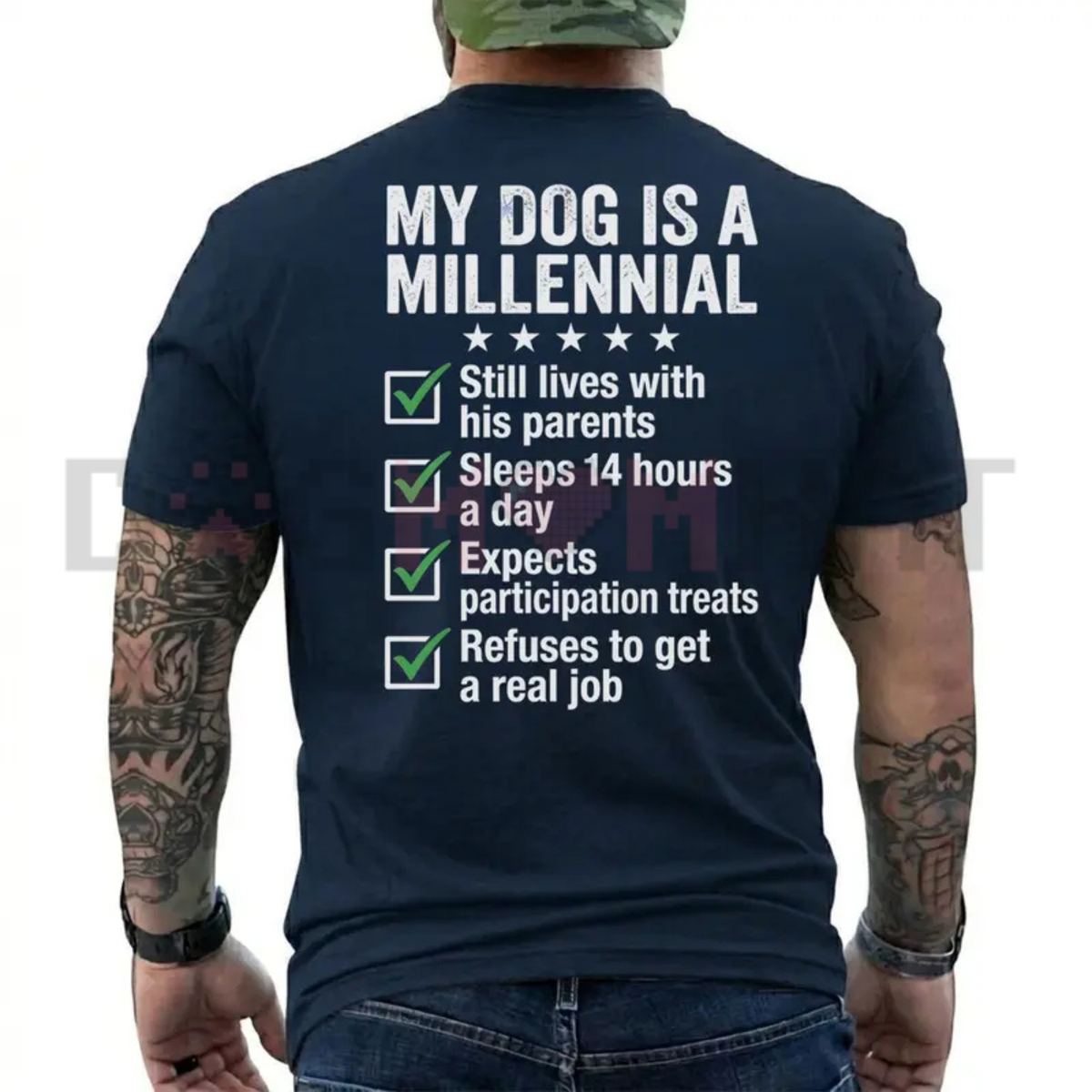Funny Dog Dad My Dog Is A Millennial T-Shirt - Hilarious Pet Owner Tee