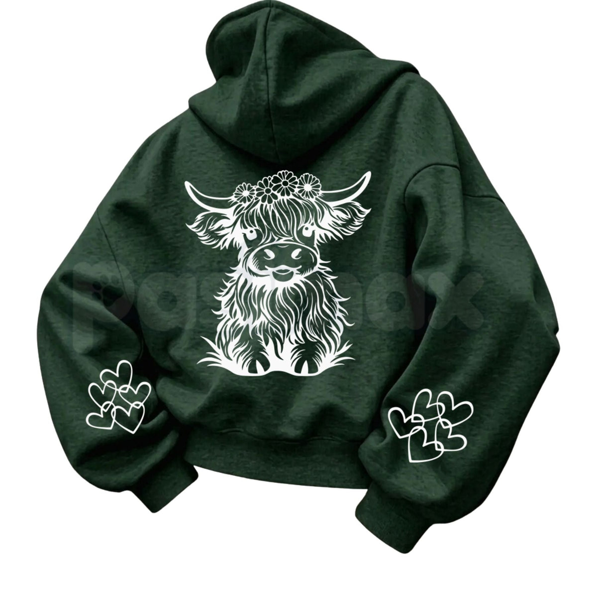 Cute Highland Cow Print Hoodie โ Vintage Floral Western Graphic Pullover, Country Farmhouse Aesthetic Sweatshirt, Unisex Heavy Blend