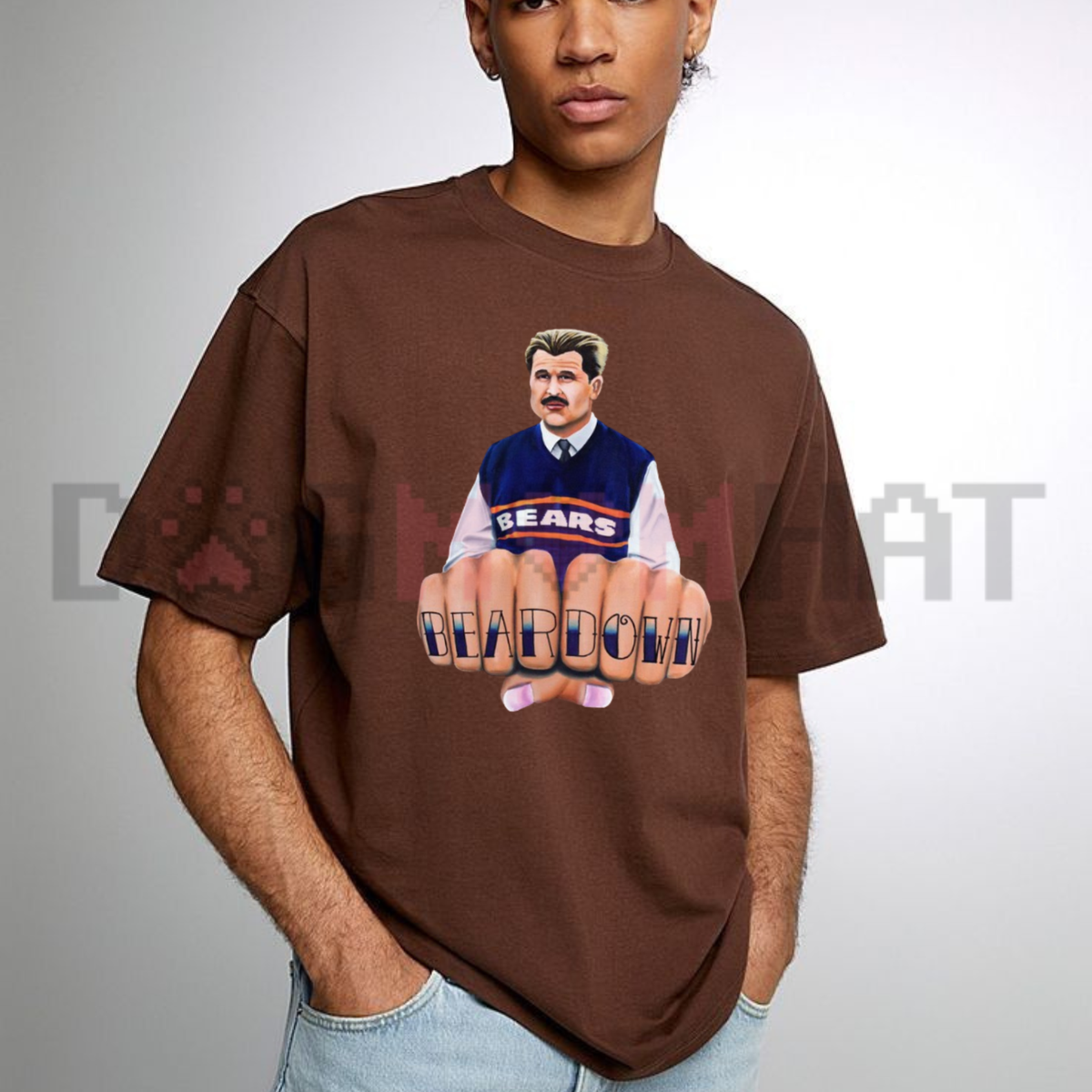 Chicago Football Gridiron Bear Down Vintage Graphic T-Shirt