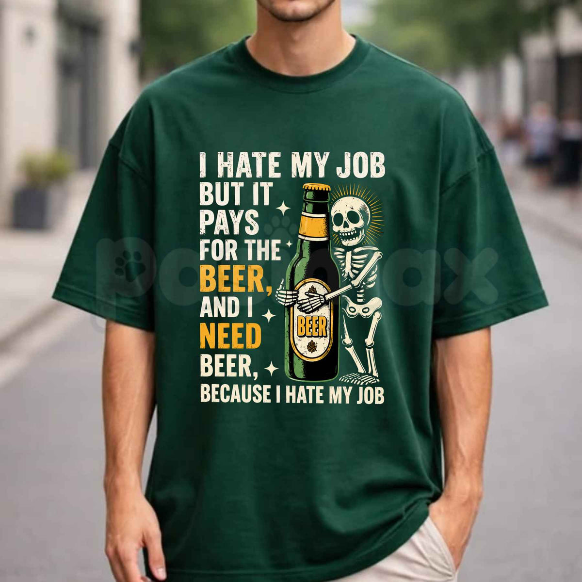 I Hate My Job But It Pays For The Beer T-Shirt β Funny Work Humor Unisex Cotton Graphic Tee