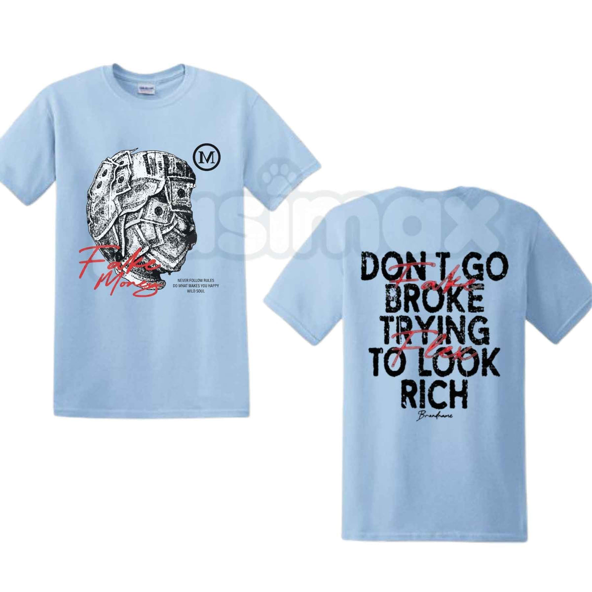 Manfinity EMRG $100 Bill Front & Back Print T-Shirt โ Streetwear Money Unisex Cotton Graphic Tee