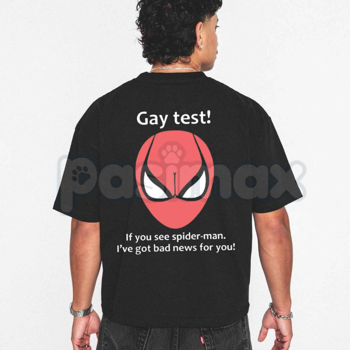 Gay Test If You See Spiderman T-Shirt β Funny Optical Illusion Unisex Cotton Graphic Tee