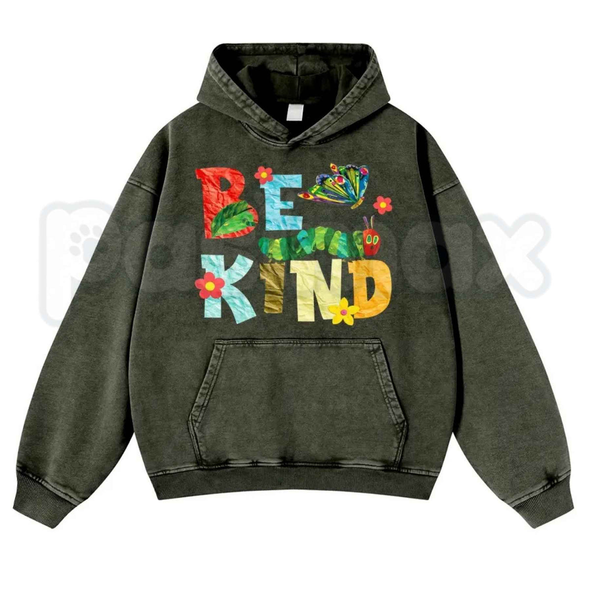 Positive "Be Kind" Slogan Autumn Vintage Washed Hoodie β Cozy Fall Aesthetic Pullover