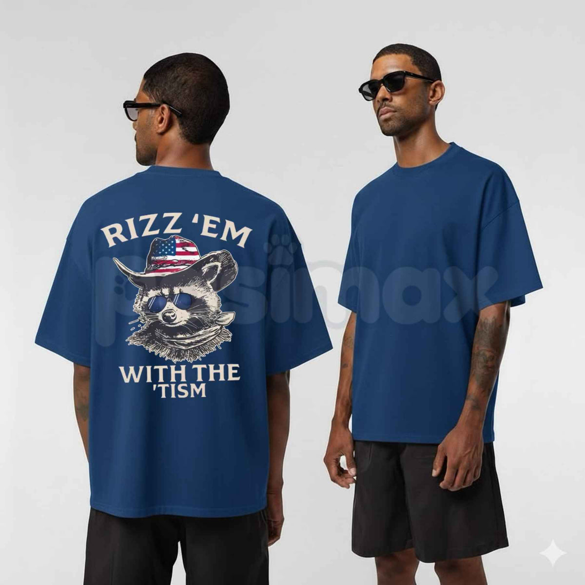 Patriotic Rizz Em With The Tism T-Shirt β Funny Cool Raccoon Patriotic Unisex Tee