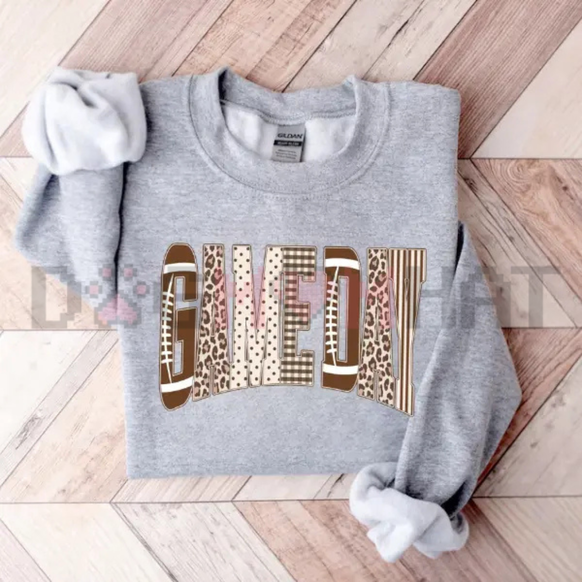 Preppy Game Day Touchdown Football Sweatshirt - Leopard Checkered Gingham Football Mom Soft Cotton Unisex Pullover