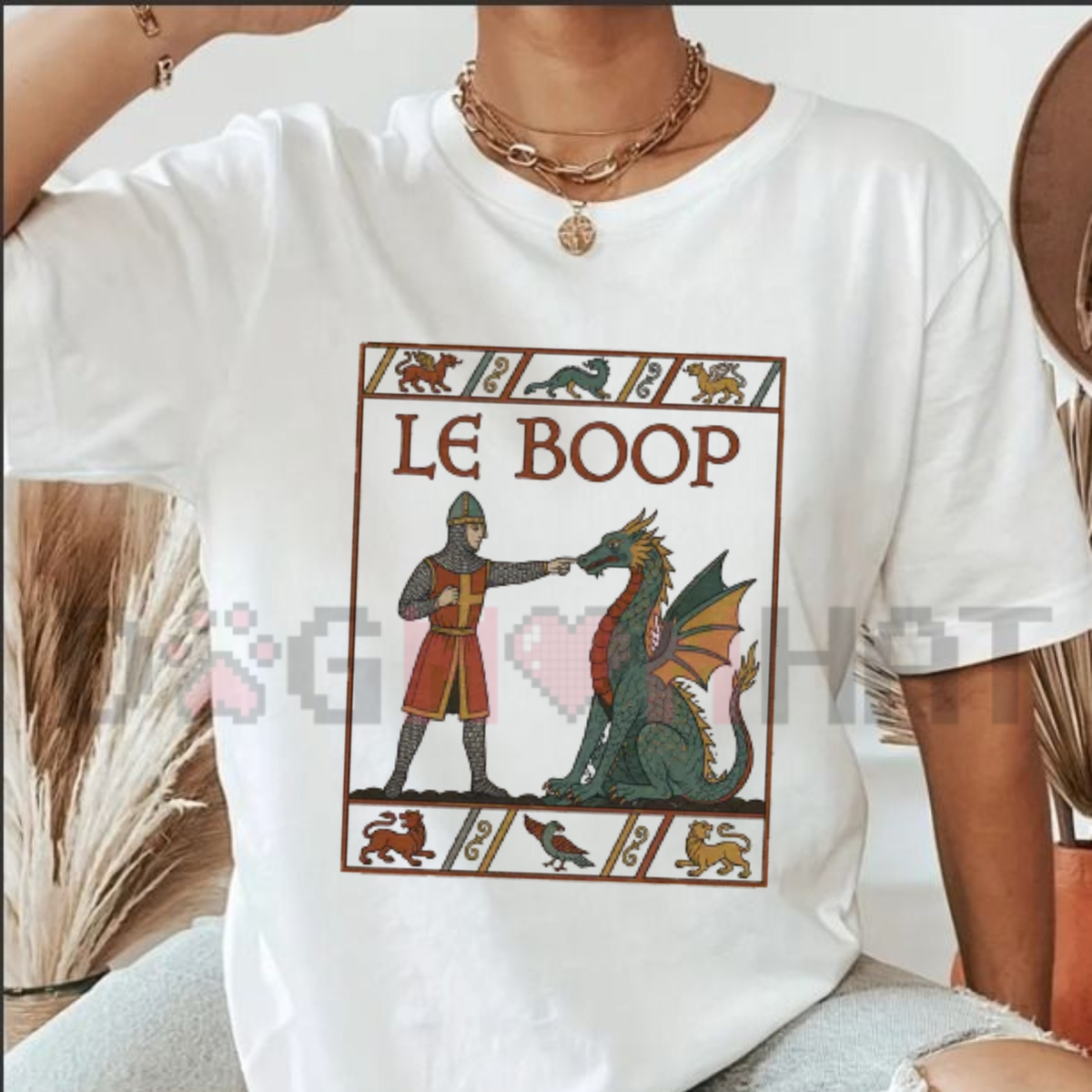 Le Boop Medieval Fantasy Dragon Knight T-Shirt