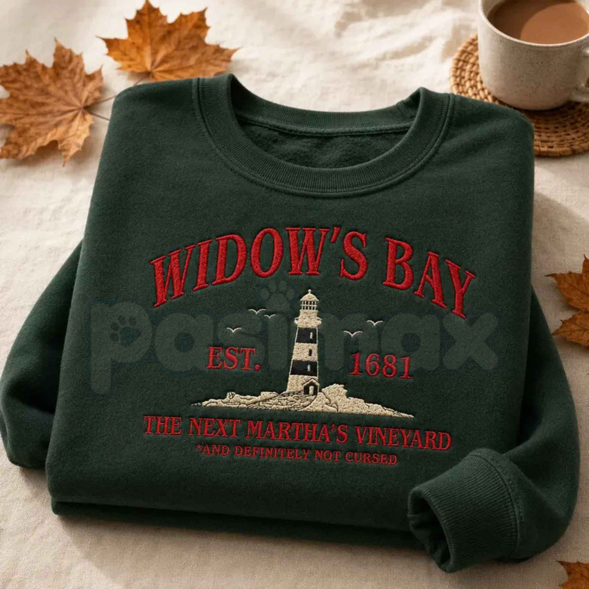 Widow's Bay Tourist Embroidered Sweatshirt β Vintage Haunted Town Travel Pullover