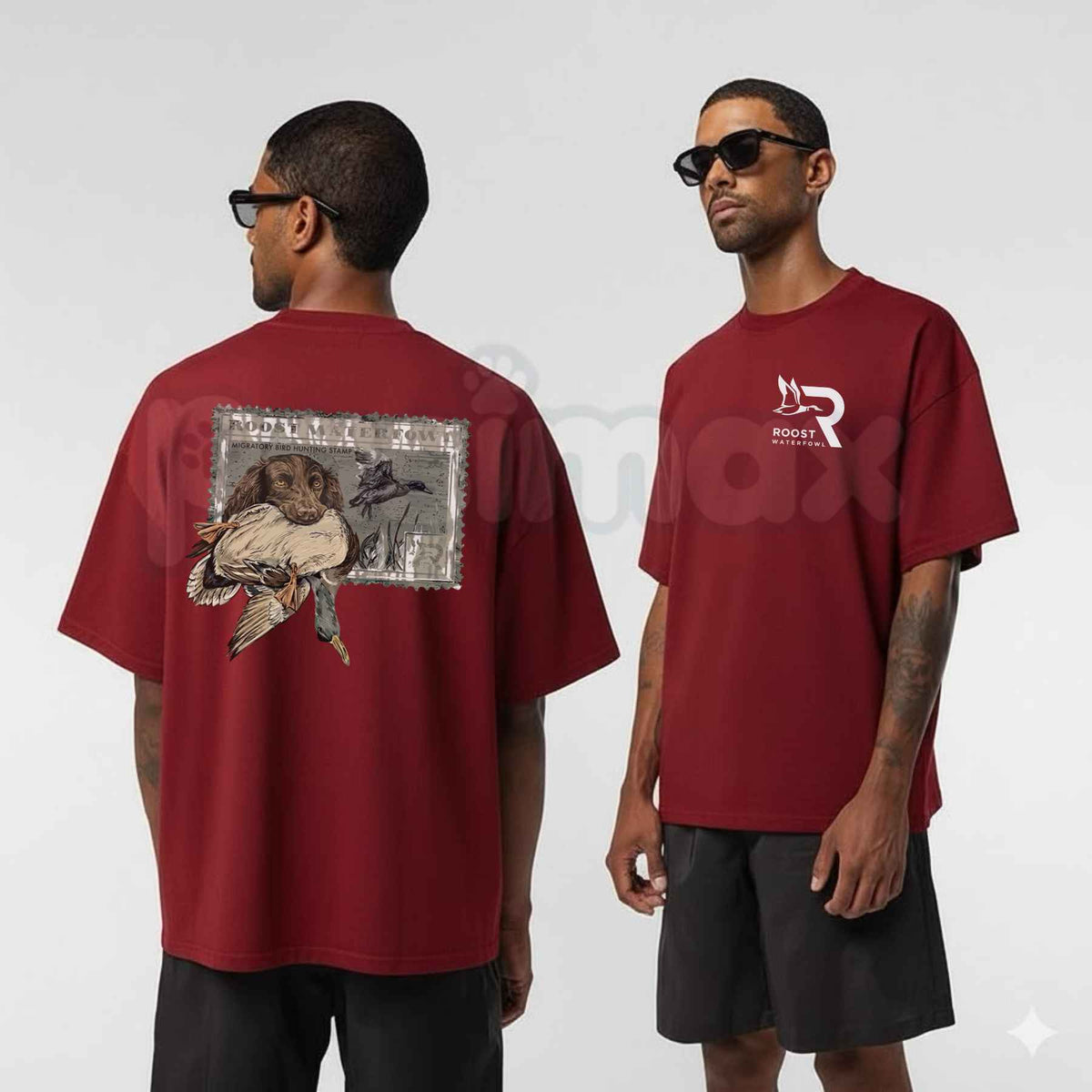 Roost Waterfowl Boykin Stamp T-Shirt β Outdoor Hunting Dog Unisex Cotton Graphic Tee