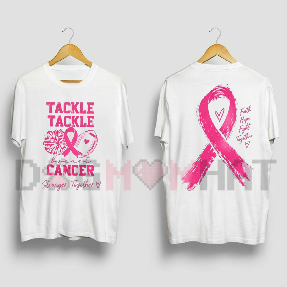 Women's Tackle Breast Cancer Double-Sided Graphic T-Shirt