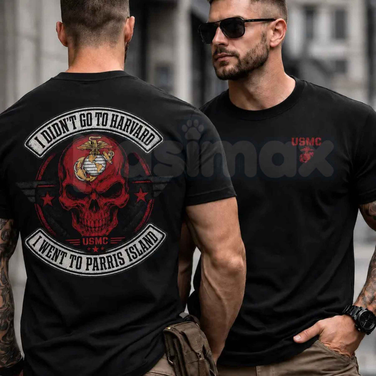 I Didn't Go To Harvard I Went To Parris Island T-Shirt β USMC Veteran Unisex Cotton Tee