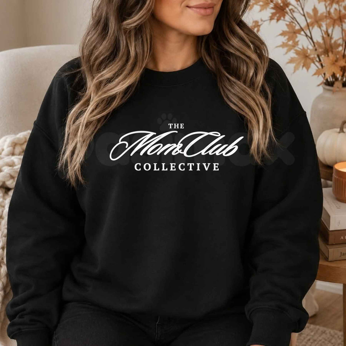 "Mom Club" Embroidered Sweatshirt β Cozy Motherhood Crewneck Pullover