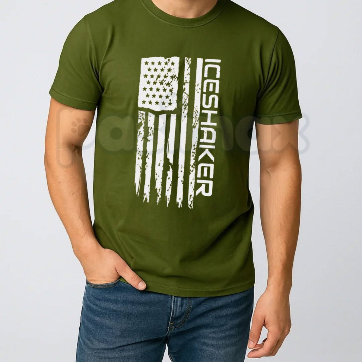 Ice Shaker Tattered Flag T-Shirt β Patriotic Distressed American Flag Fitness Tee