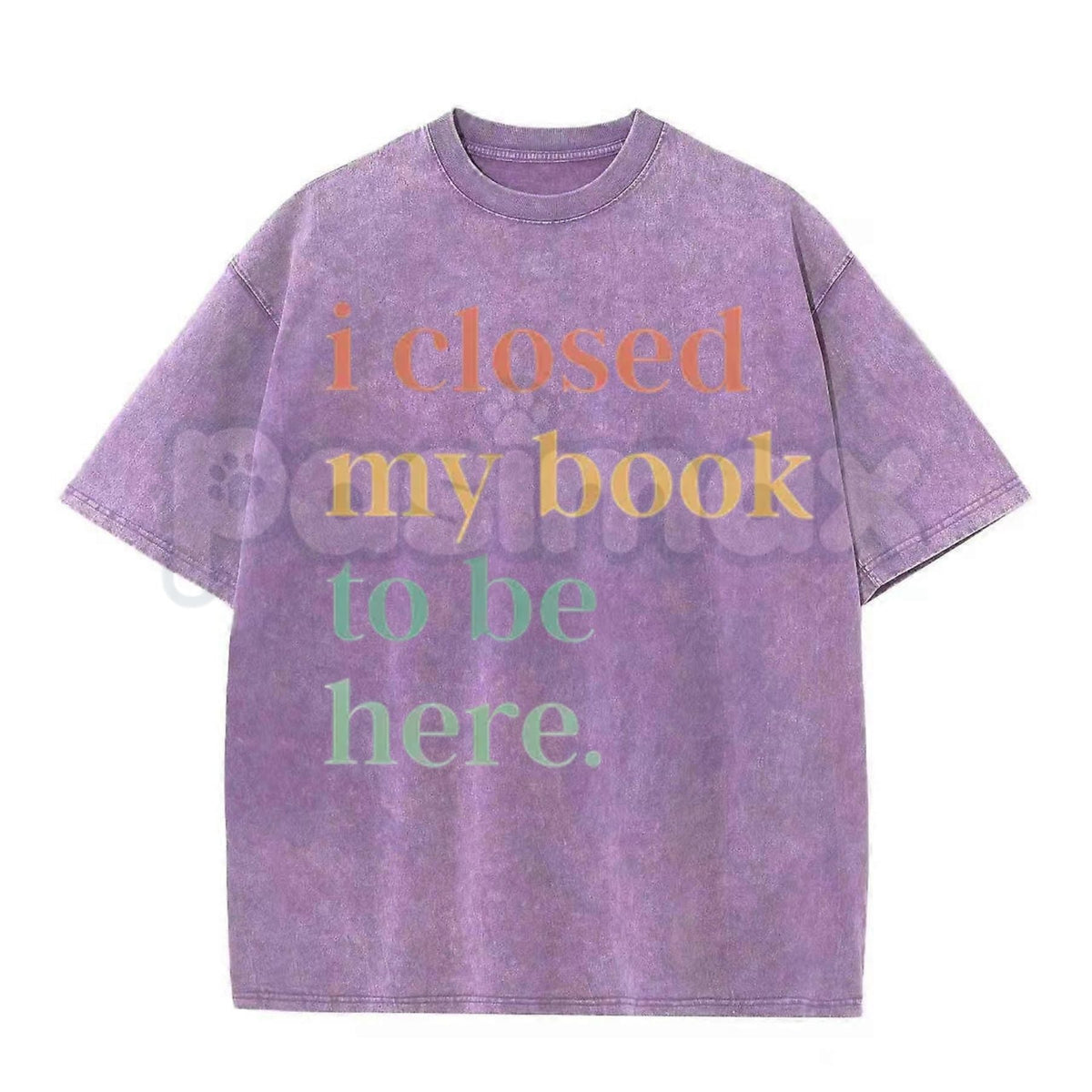 I Closed My Book To Be Here Washed Shirt – Retro Bookworm Introvert Graphic Tee, Vintage Acid Wash Lightweight Cotton Unisex Book Club Top