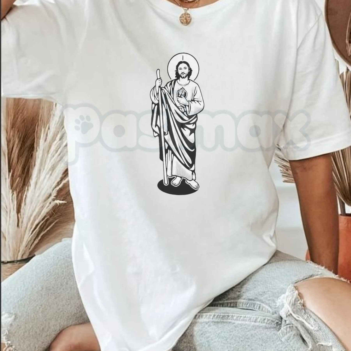 Saint Judas Tadeo Religious T-Shirt โ San Judas Tadeo Catholic Faith Unisex Cotton Graphic Tee