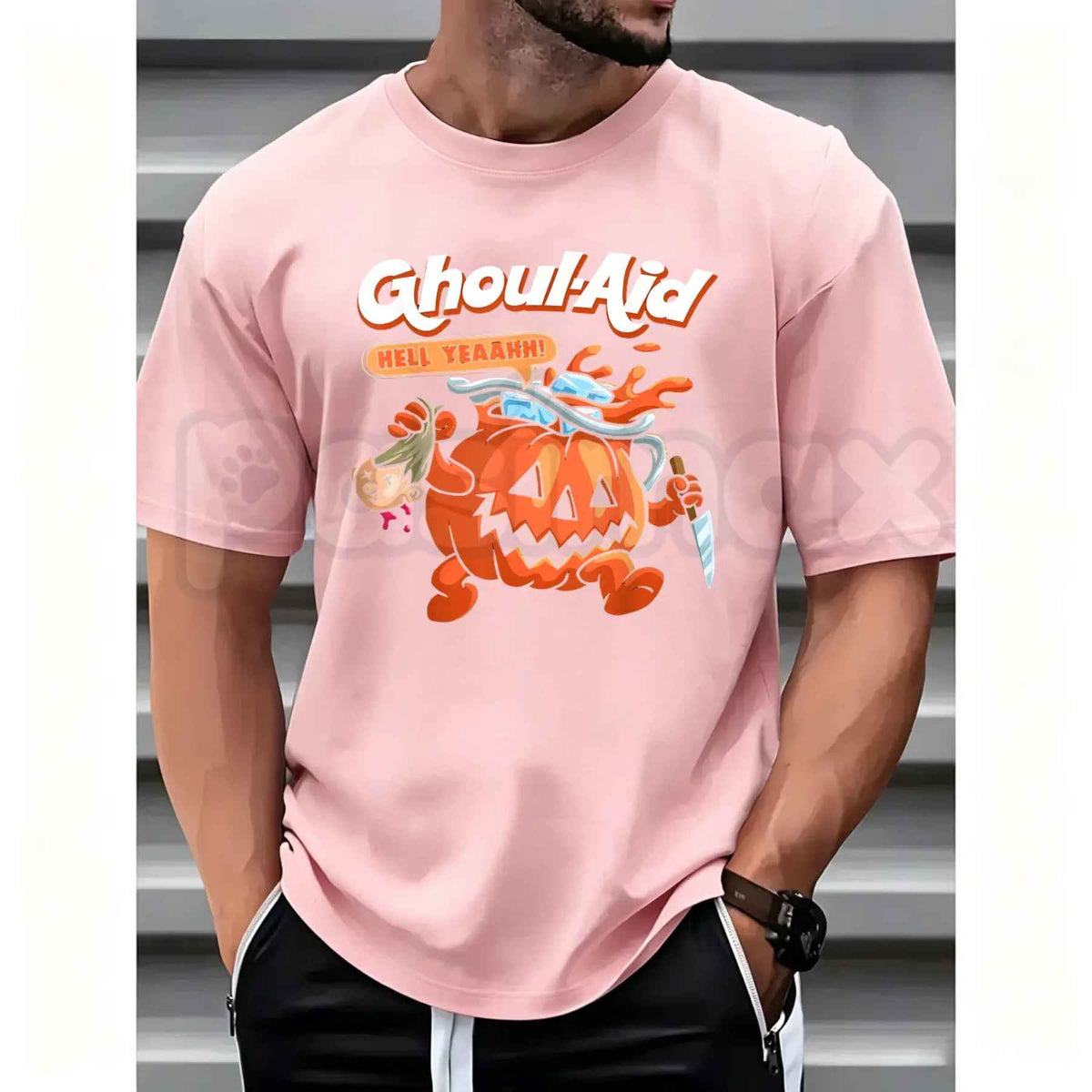 Halloween Ghoul Aid Pumpkin T-Shirt โ Retro Spooky Season Unisex Cotton Graphic Tee