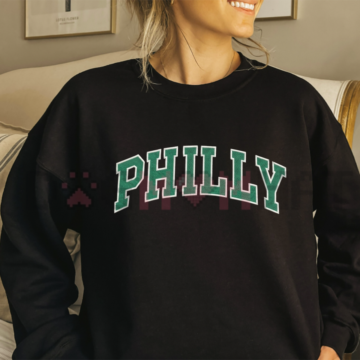 Embroidered Go Birds Game Day Crewneck Sweatshirt