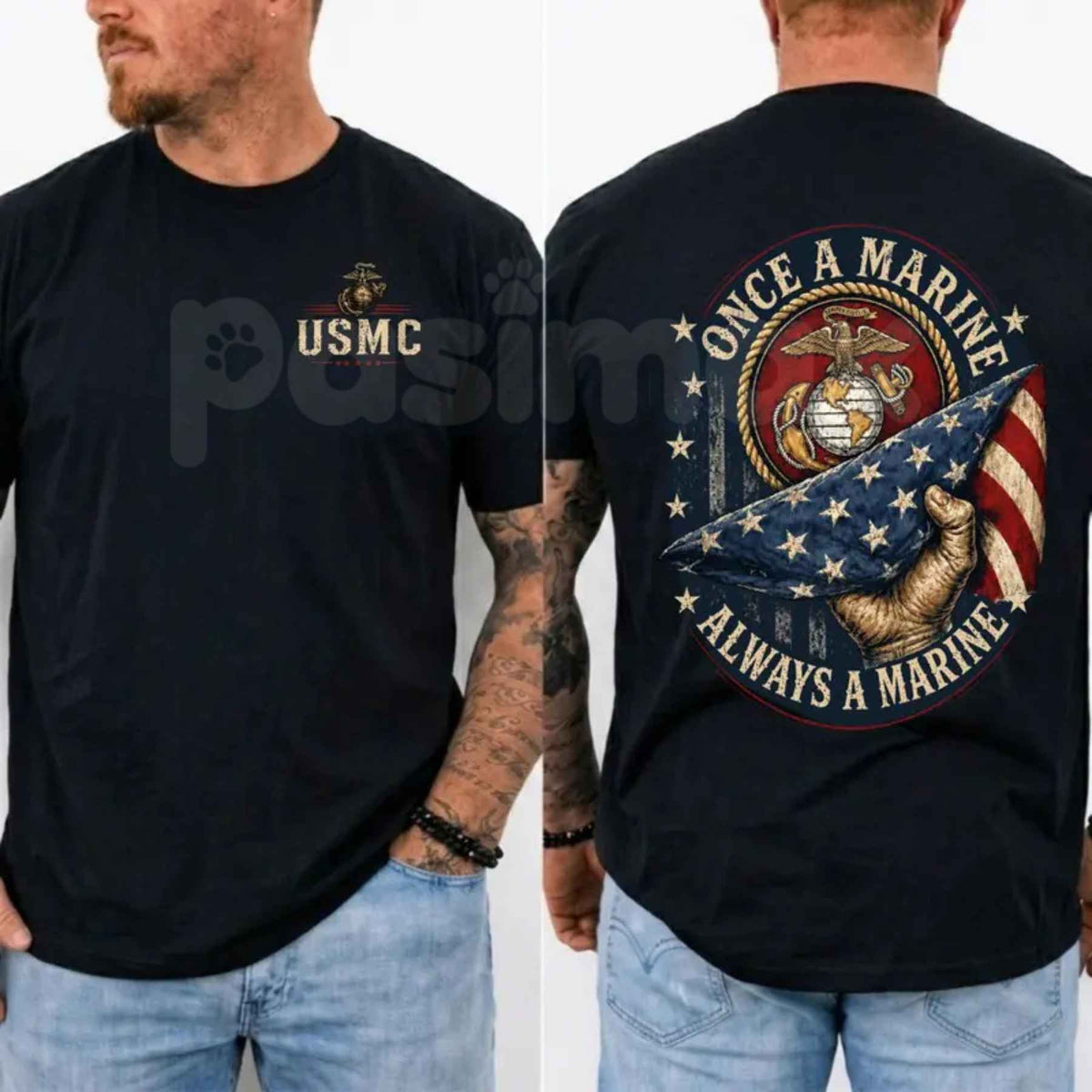 Once A Marine Always A Marine T-Shirt β USMC Veteran Pride Unisex Cotton Graphic Tee