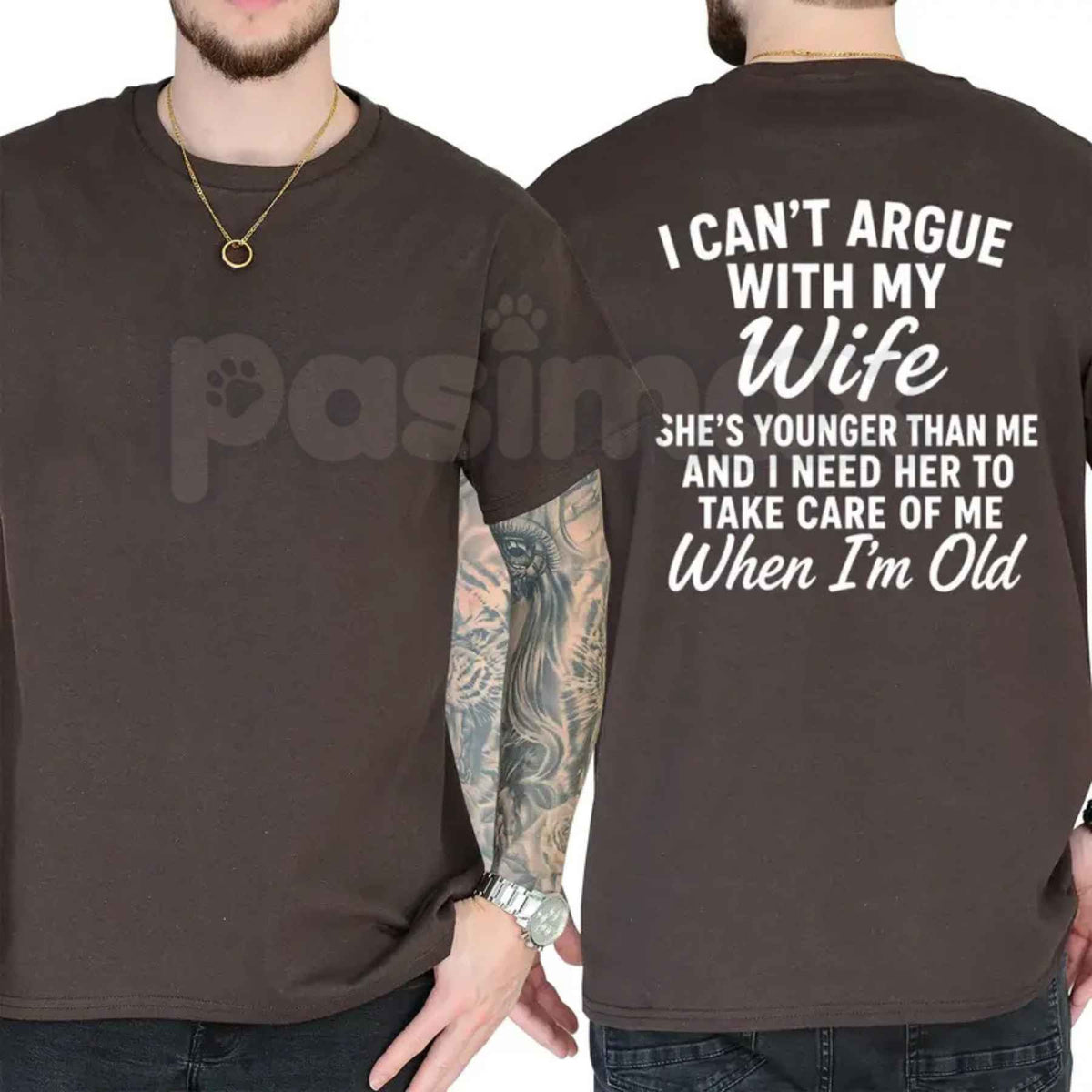 I Can't Argue With My Wife She's Younger Than Me T-Shirt โ Funny Husband Marriage Humor Unisex Tee