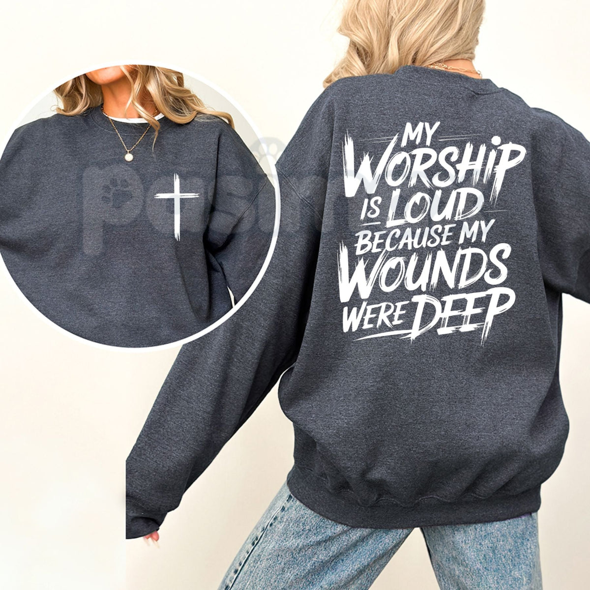My Worship Is Loud Sweatshirt | Christian Faith Testimony Graphic Crewneck