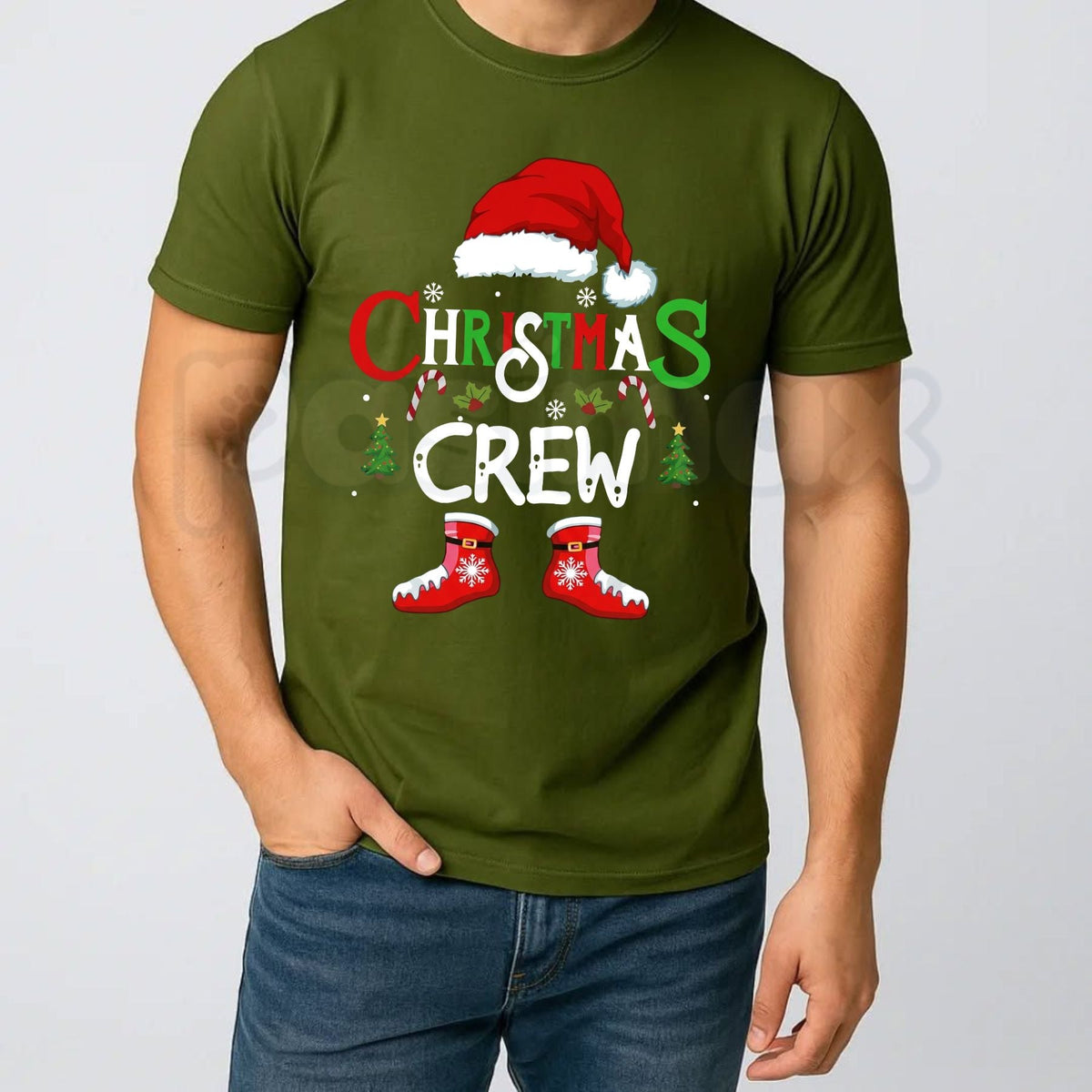 Christmas Crew T-Shirt โ Matching Holiday Party Festive Graphic Tee