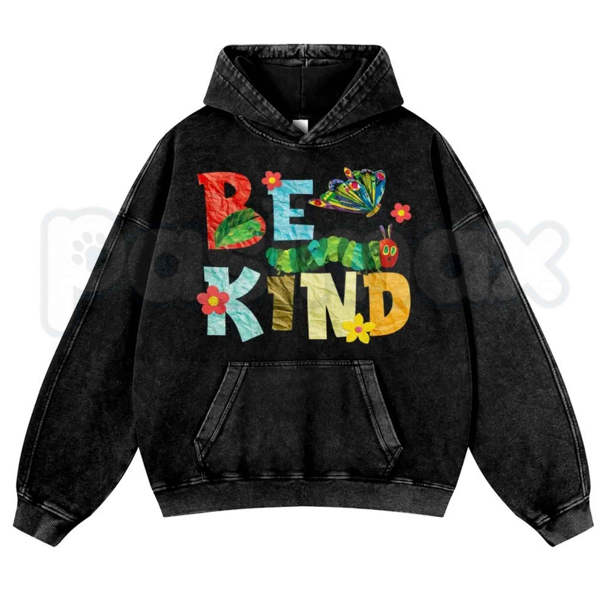 Positive "Be Kind" Slogan Autumn Vintage Washed Hoodie β Cozy Fall Aesthetic Pullover