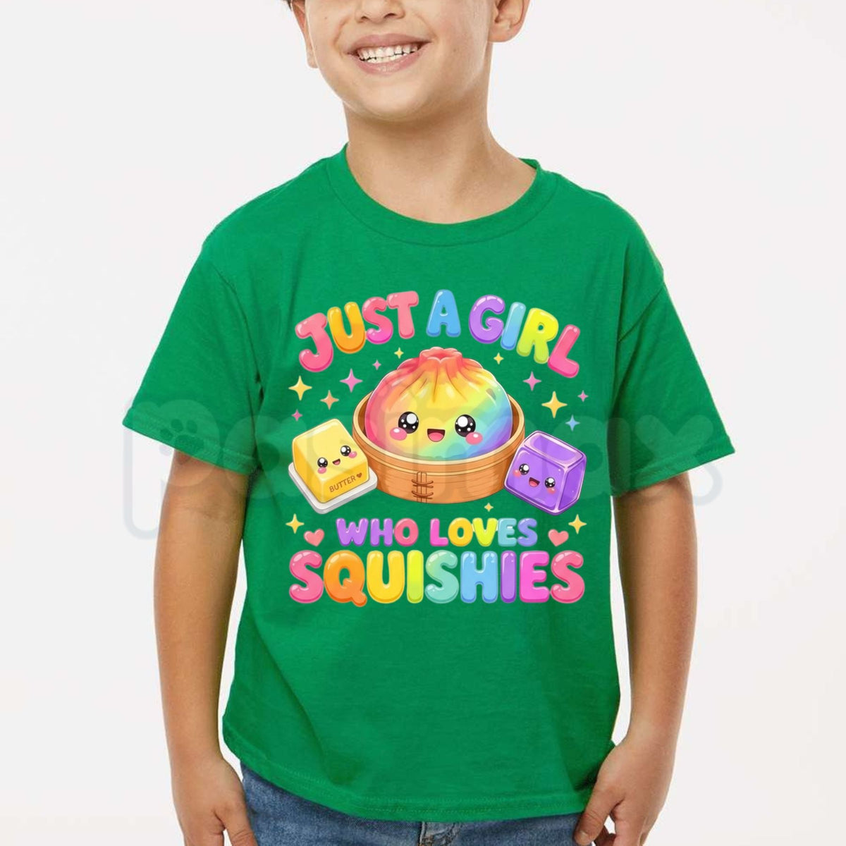 Just A Girl Who Loves Squishies Cute Kawaii Kid T-Shirt โ Soft Plush Toy Graphic Tee