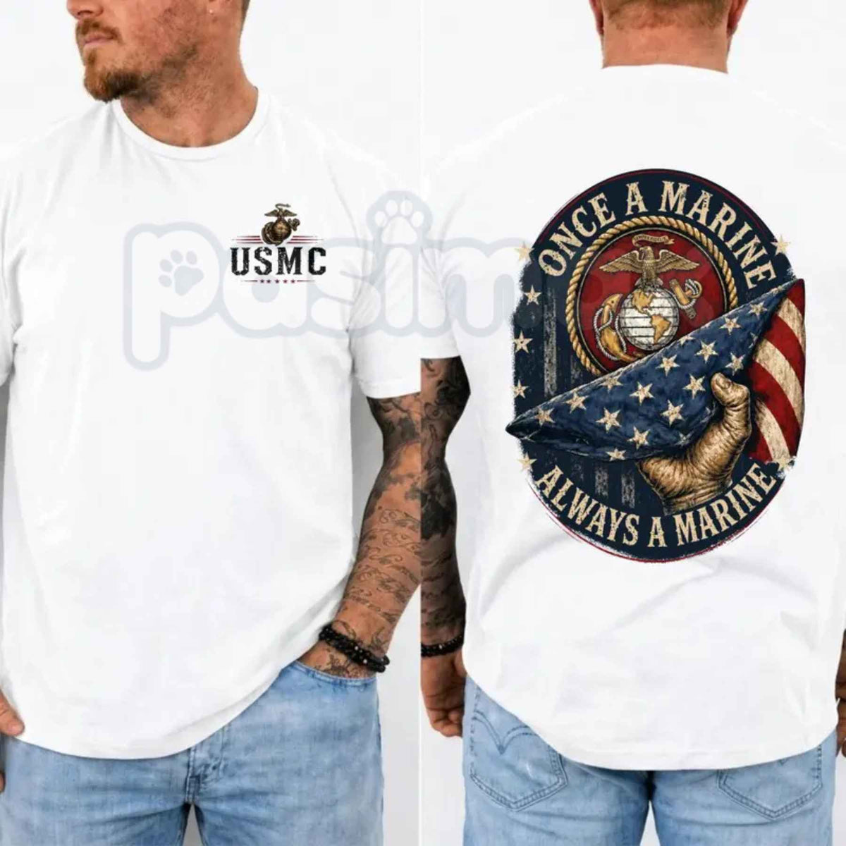 Once A Marine Always A Marine T-Shirt β USMC Veteran Pride Unisex Cotton Graphic Tee