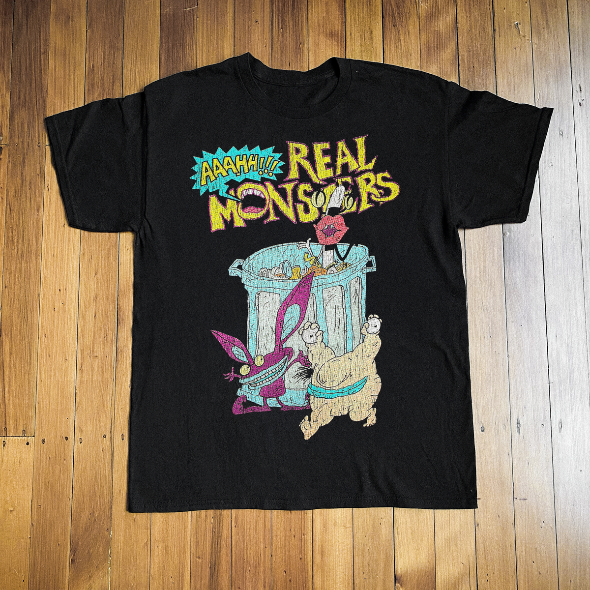 1994 Vintage Aaahh Real Monsters Black T-Shirt