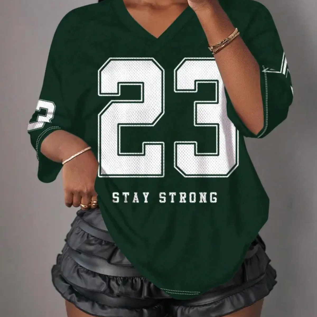 Y2K Retro V-Neck Mesh Sports Jersey