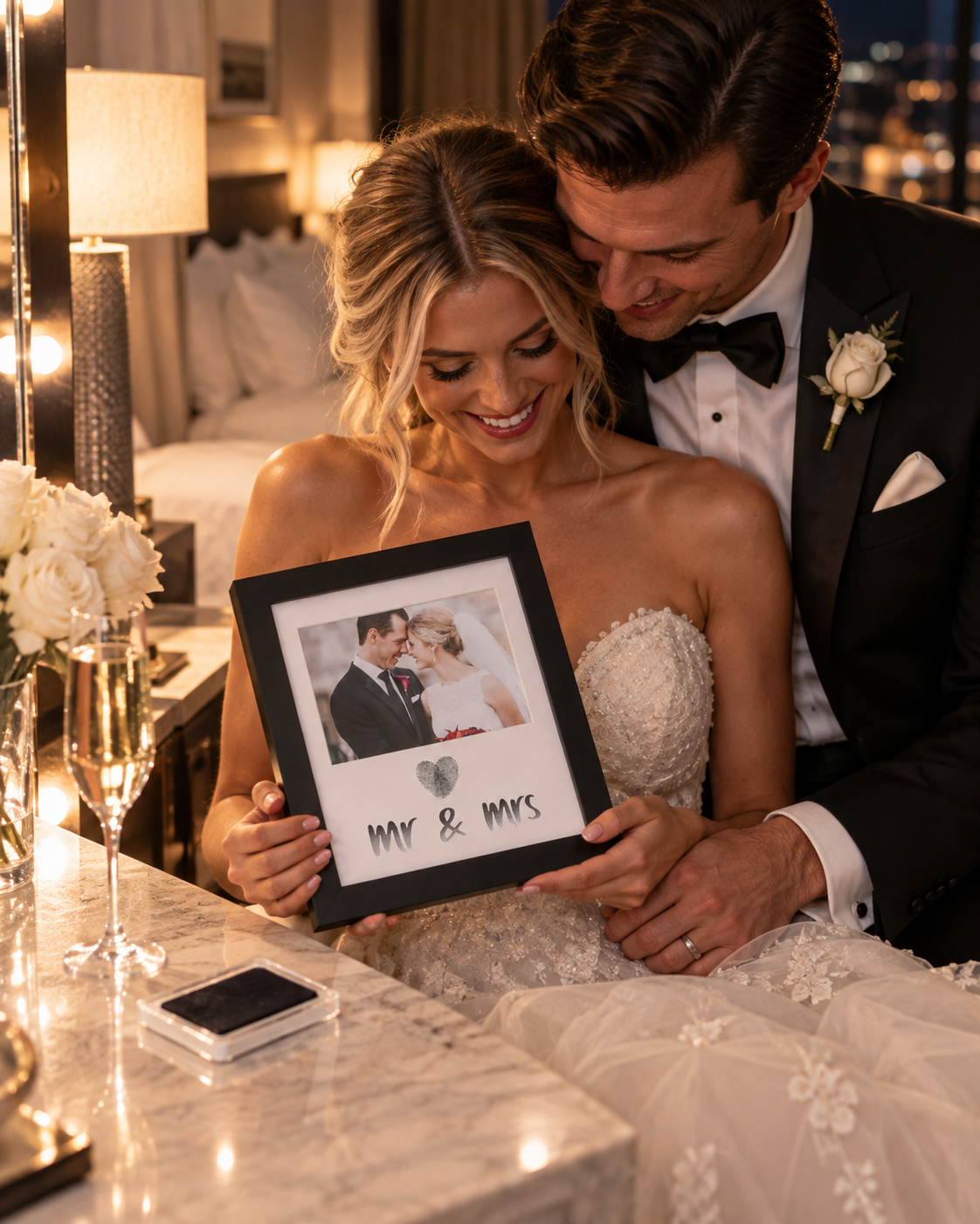 Mr. & Mrs. Thumbprint Keepsake Picture Frame