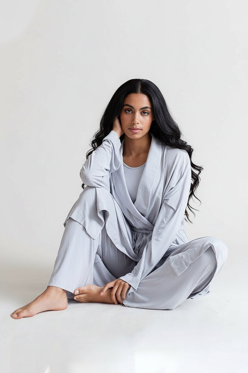 Collagen Lounge Robe - Pearl Grey