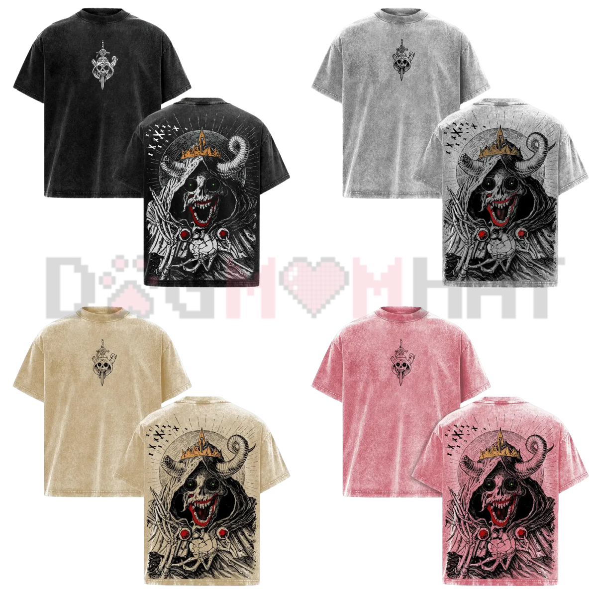 The Lich Adventure Time Vintage Washed Oversized T-Shirt - Grunge Graphic Tee