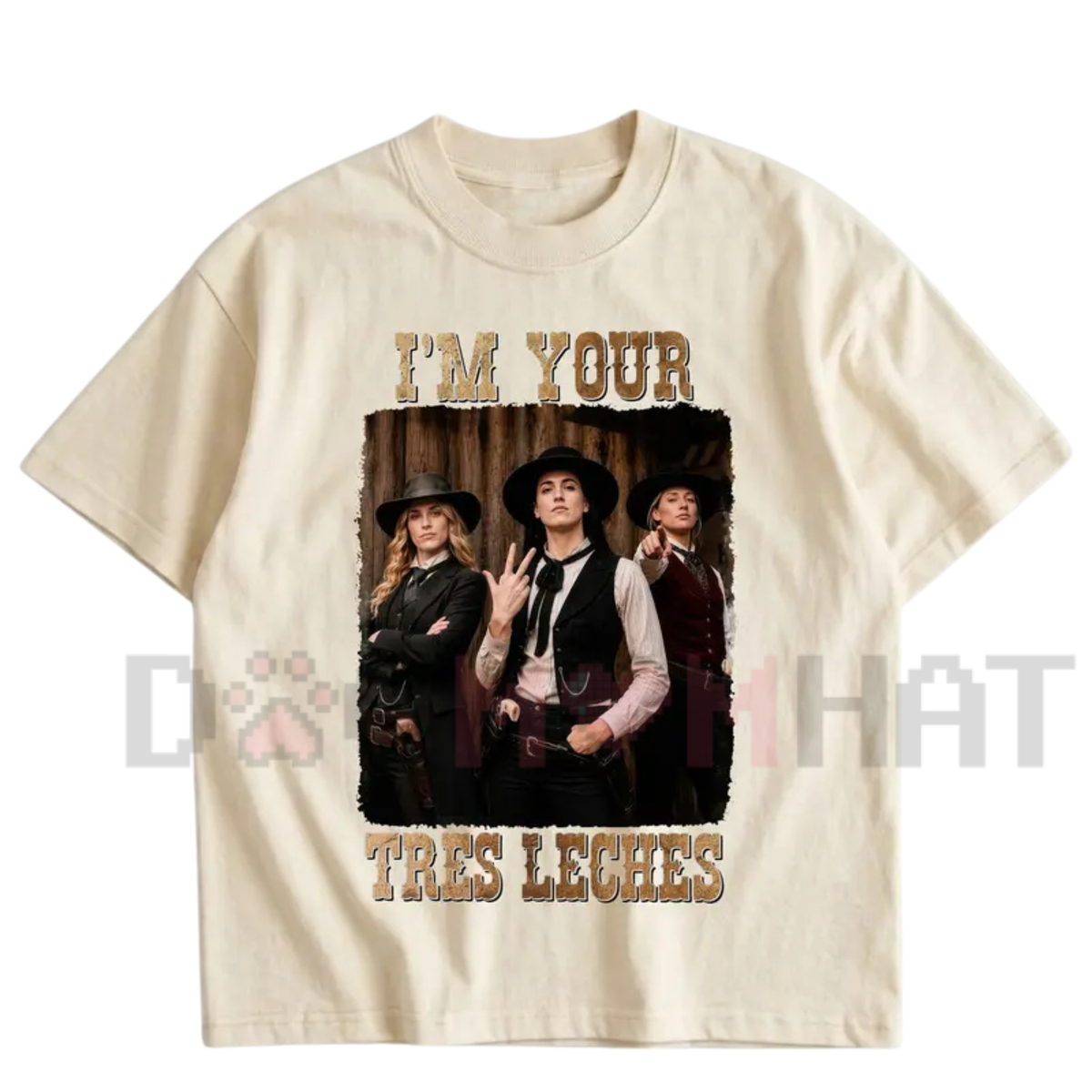 Tres Leches Trio Western Hoop Graphic Tee - Funny Indiana Women's Basketball Fan Cotton Shirt
