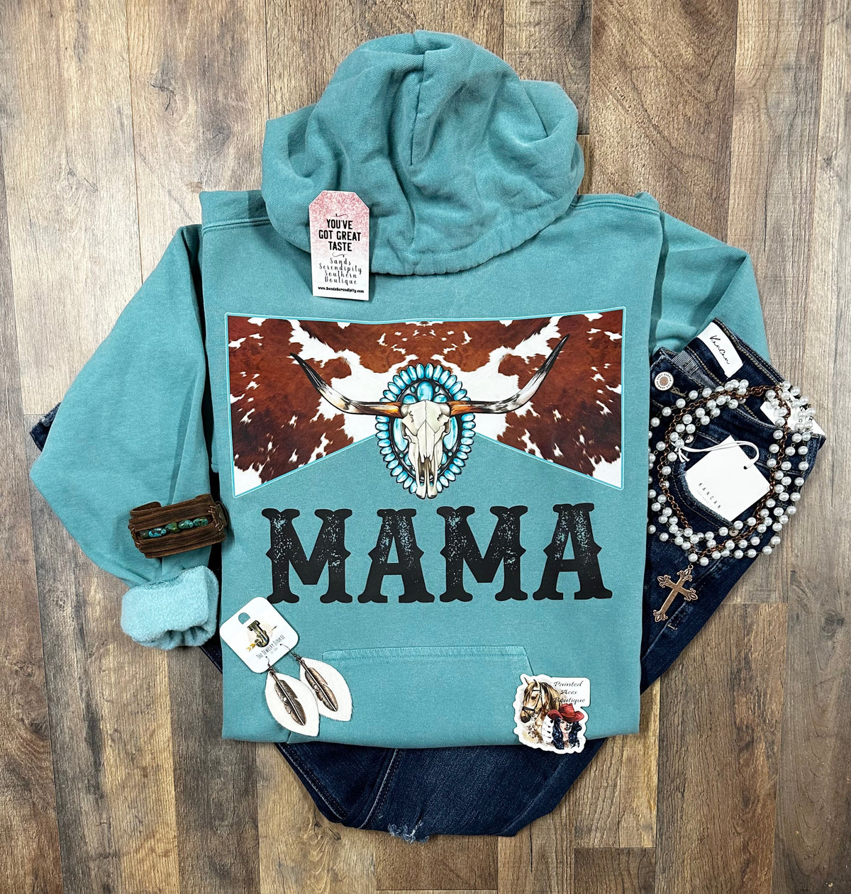 Turquoise Mama | Cozy Western Hoodie