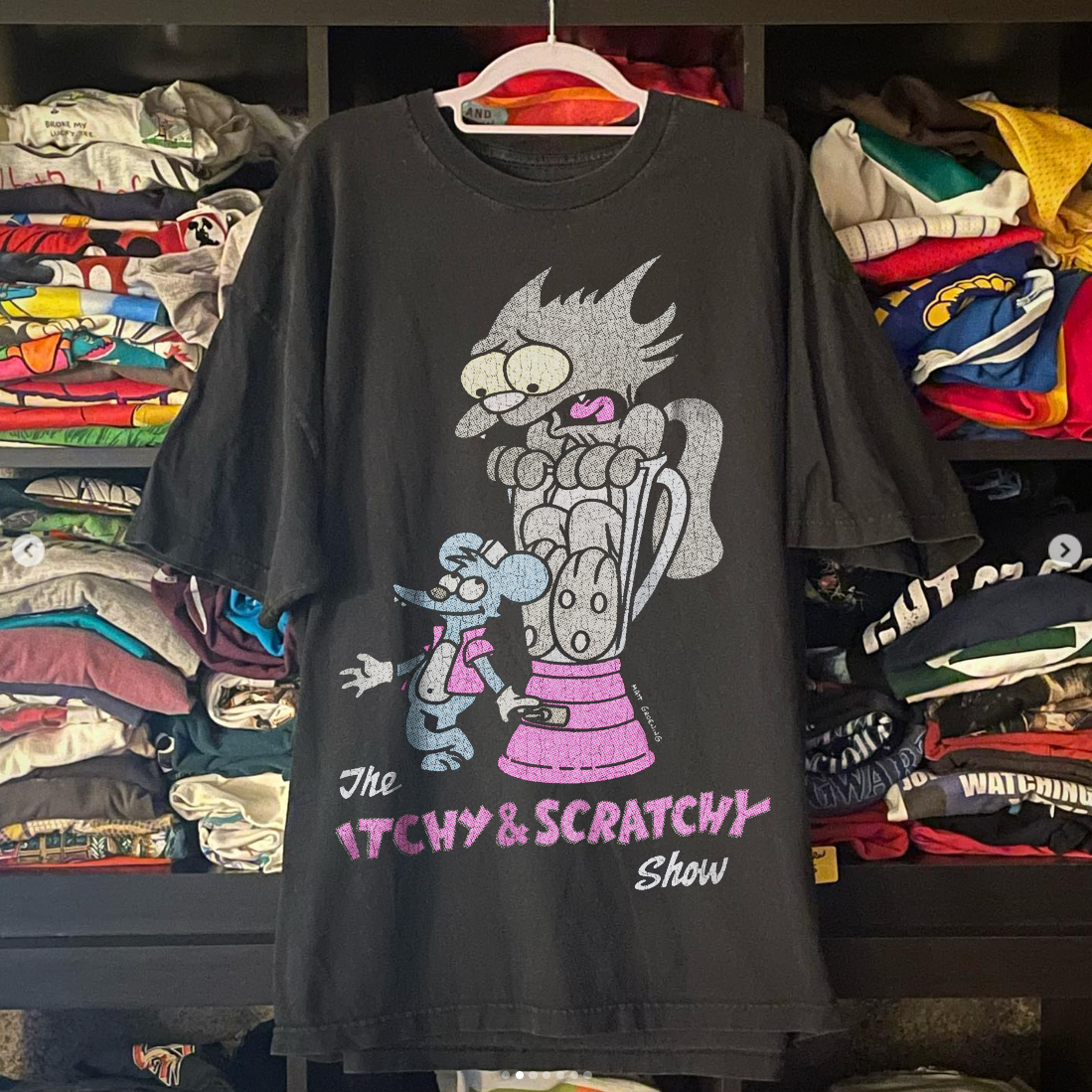 Itchy And Scratchy Promo Washed T-Shirt